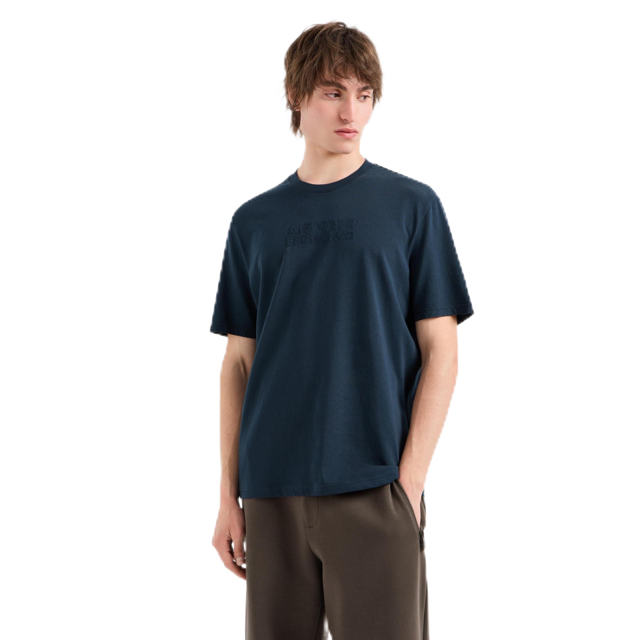 Mens Central Embroidered Logo Regular Fit Cotton Jersey Tee