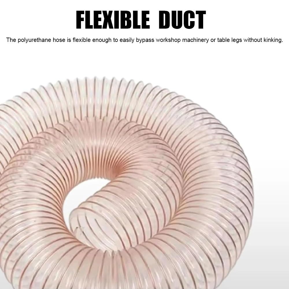 Manguera flexible de extracción de polvo con espiral de alambre de acero, manguera de vacío retráctil para carpintería, extracto de polvo y humo Worhop, rendimiento pesado