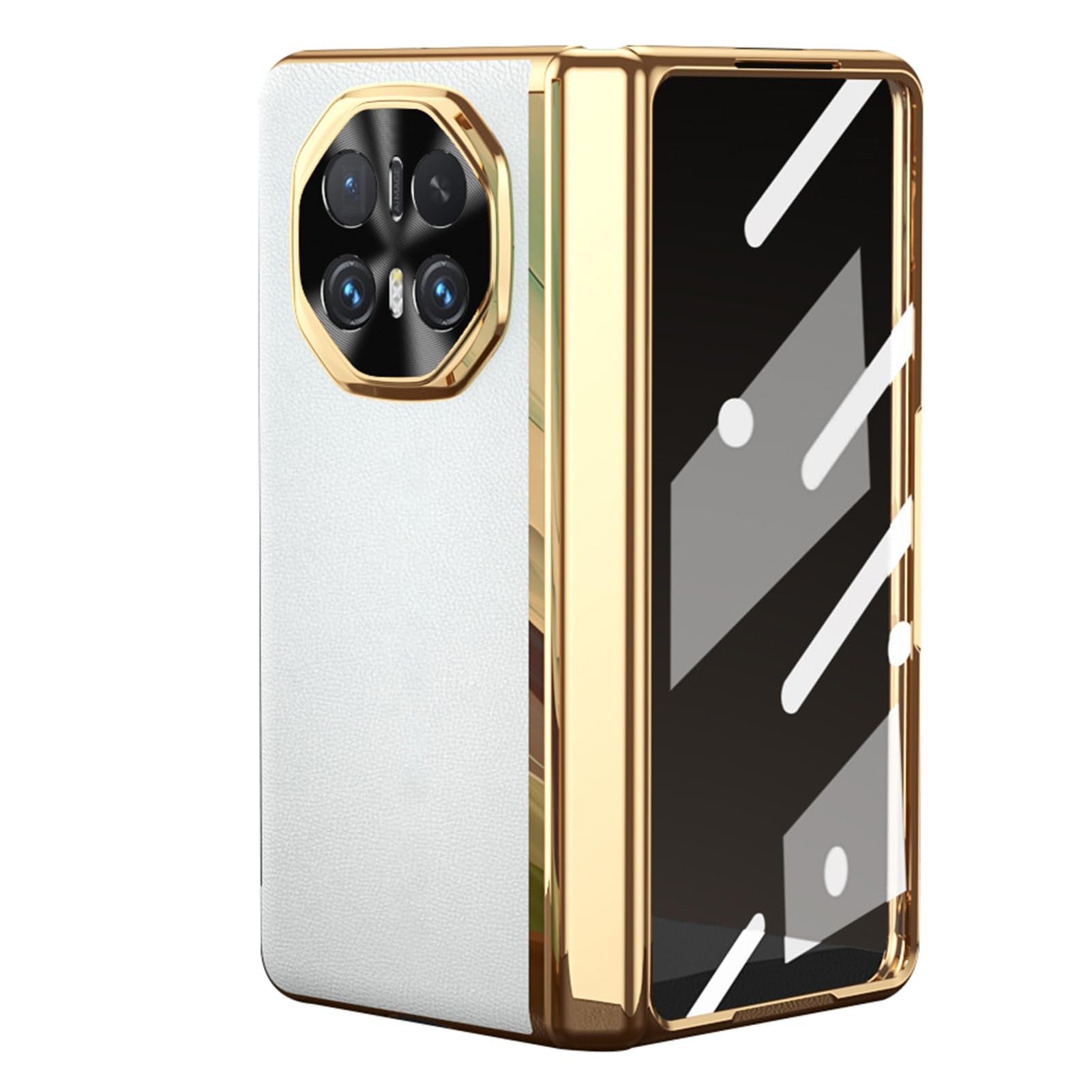 Etui do Huawei Honor Magic V6, osłona elektryczna, etui ze skórzaną ochroną wyświetlacza, odporne na zarysowania (brązowe)