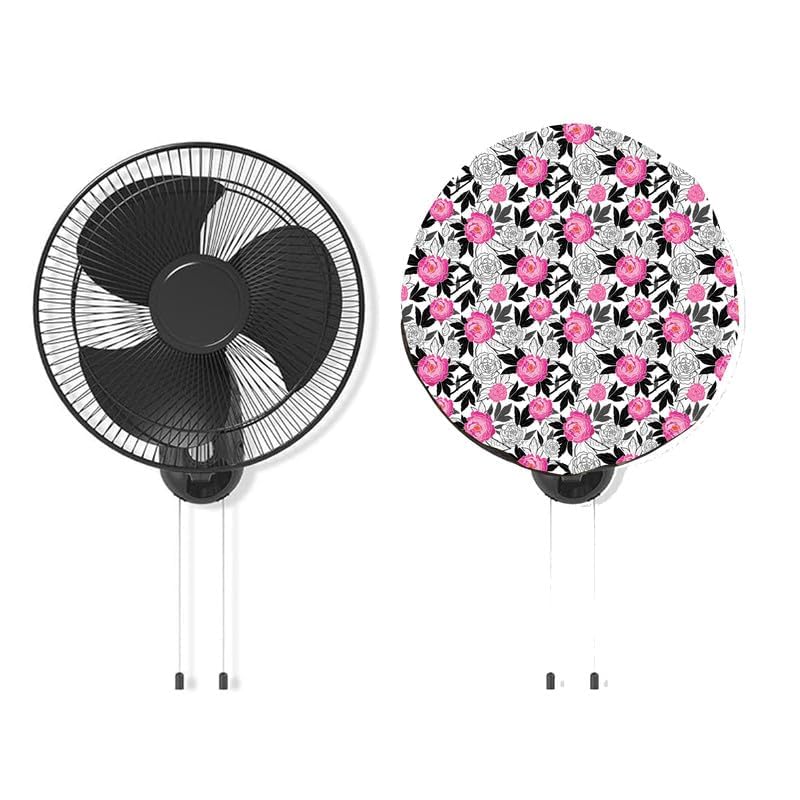 HomeStore-YEP Wall Fan Cover for Home, Office, Living Room Universal Size Suitable for All Major Brands Printed Waterproof Pack of 1 Pc Red Rose-picture-14
