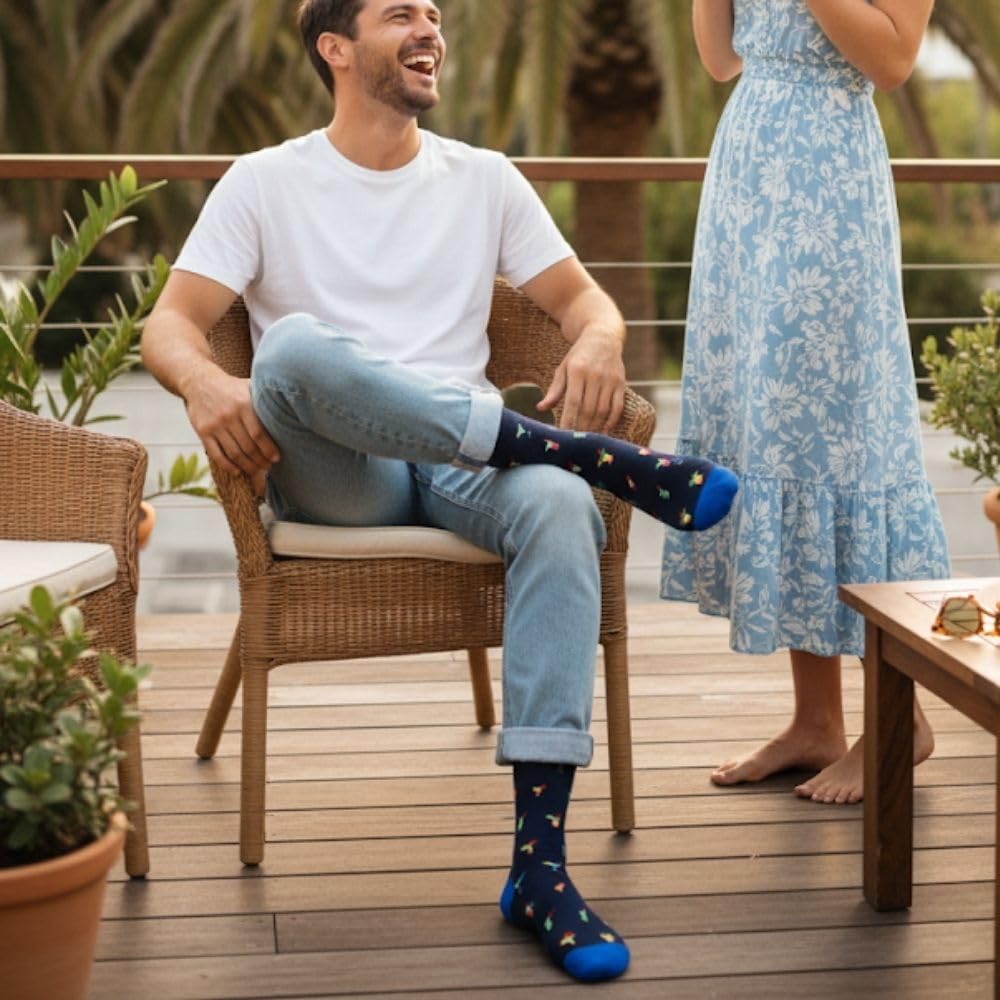 Love Sock Company 3 pack Men's Bundle Premium Colorful Funky Patterned Men's Dress Socks