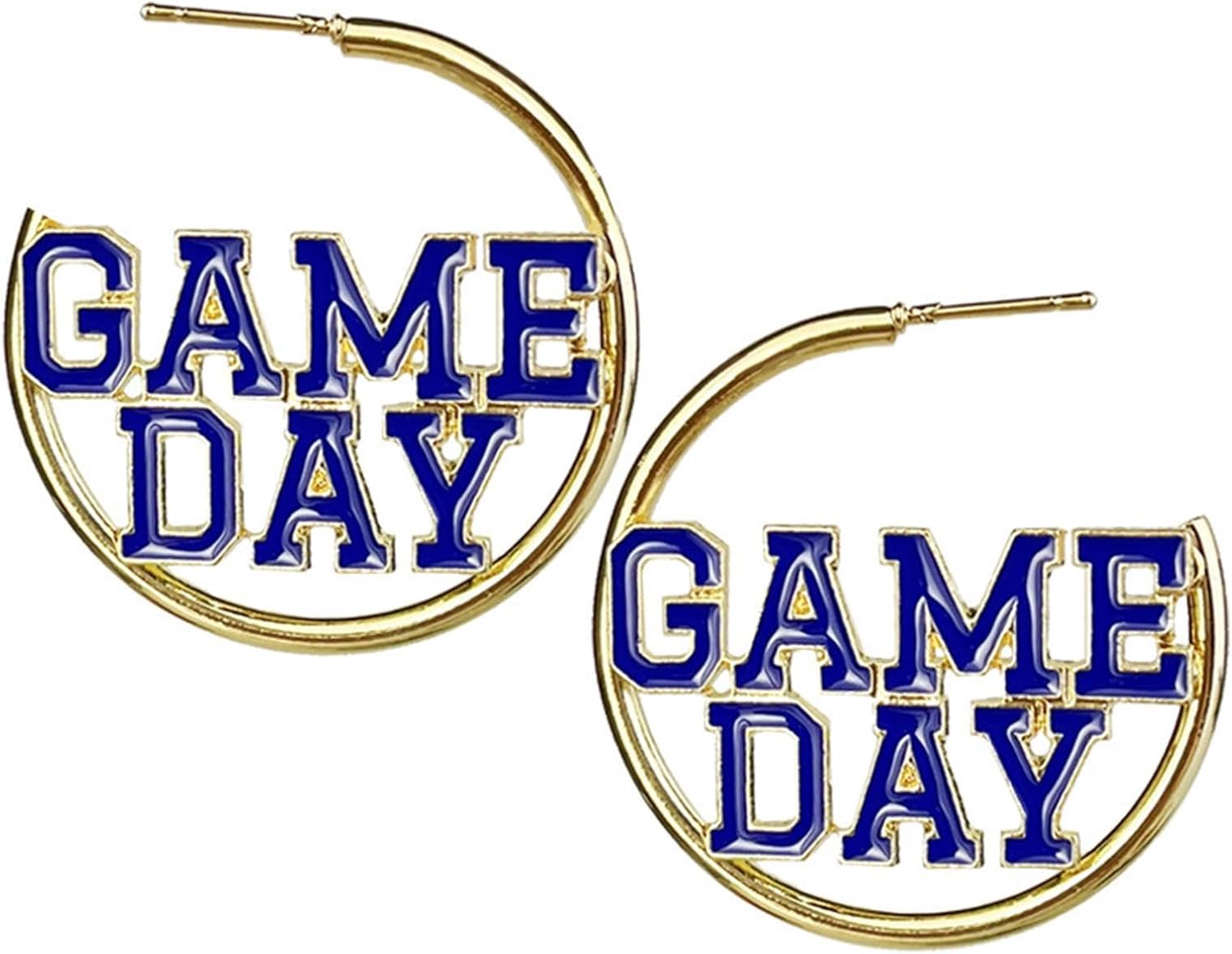 Colorful Football Game Day Round Circle Earrings for Women