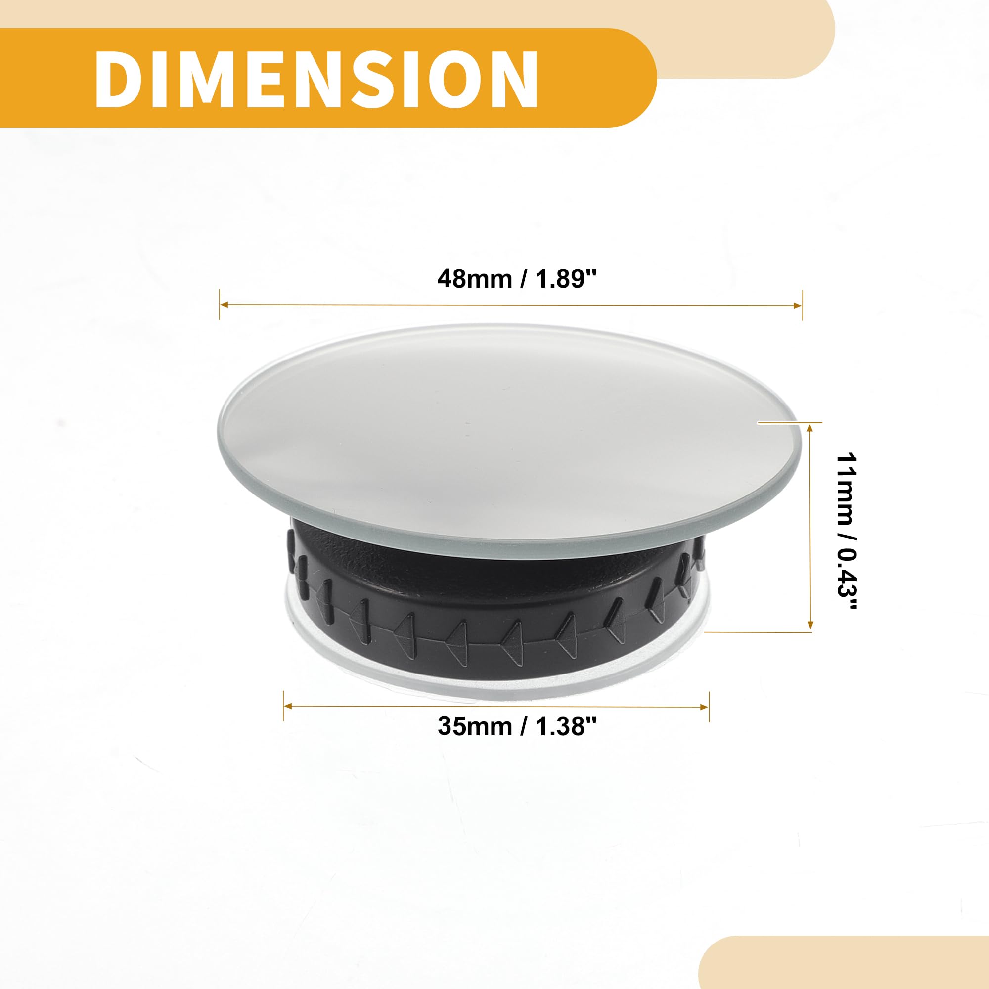 Partuto 1 Pair Universal Blind Spot Car Mirrors - Car - Glass Black, White, 1.38"x0.43" - Image 4