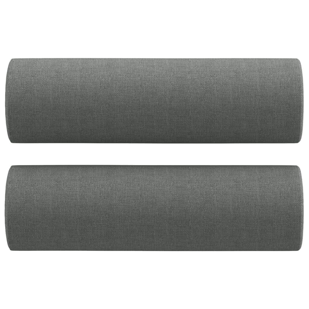 Divano a 2 posti con cuscino decorativo, grigio scuro, 140 cm, in tessuto, per soggiorno, camera da letto, camera degli ospiti