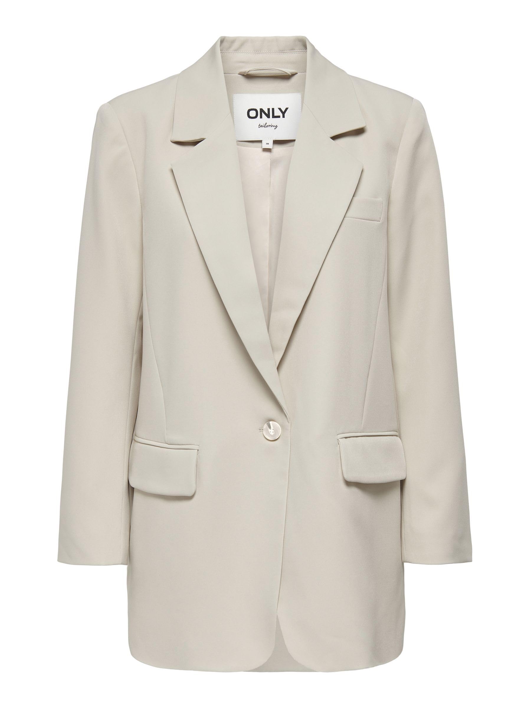ONLY Women's Onllana-berry L/S Ovs Blazer Tlr Noos, Pumice Stone, 38