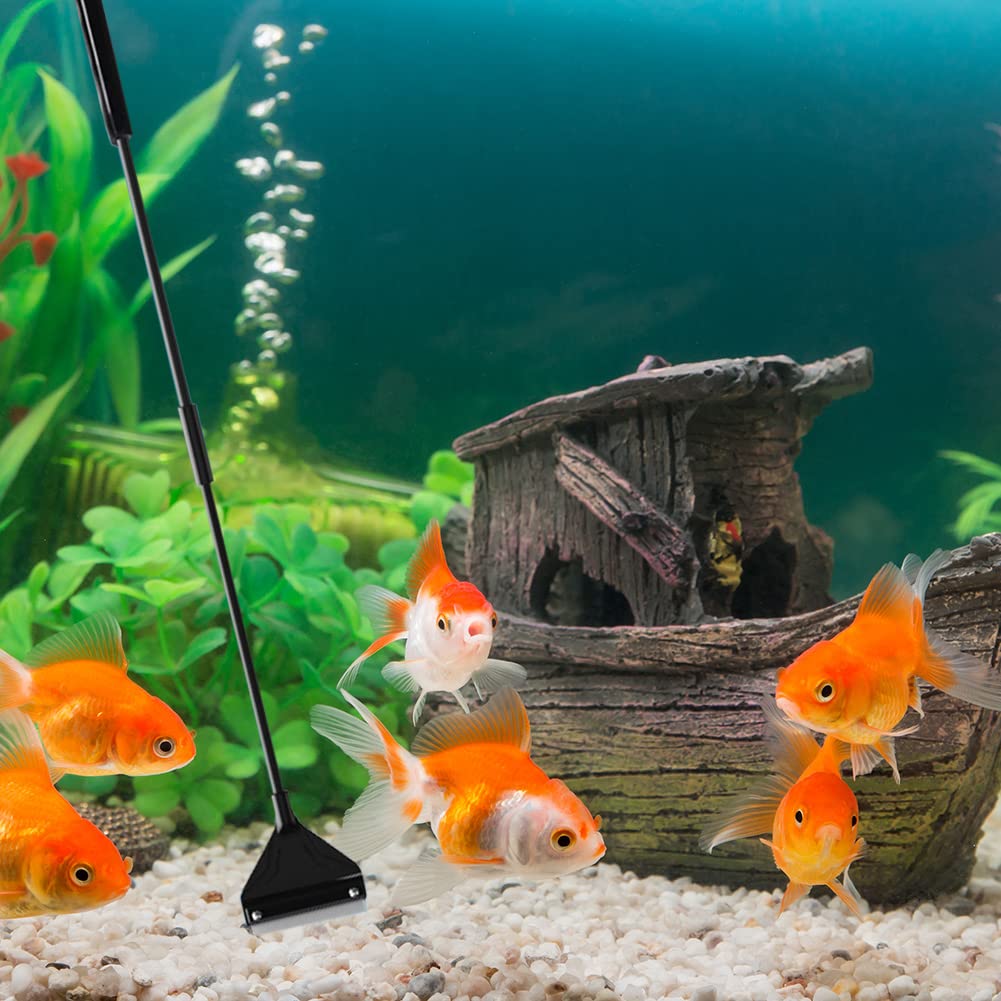 Algues Grattoir, Nettoyeur de Grattoir Algues, Aquarium Scraper, Racloir pour Aquarium Nettoyeurs d'Algues, Rasoir de Nettoyage Aquarium, Algues Grattoir pour Aquarium (62 cm, 10 Lames de Rechange)