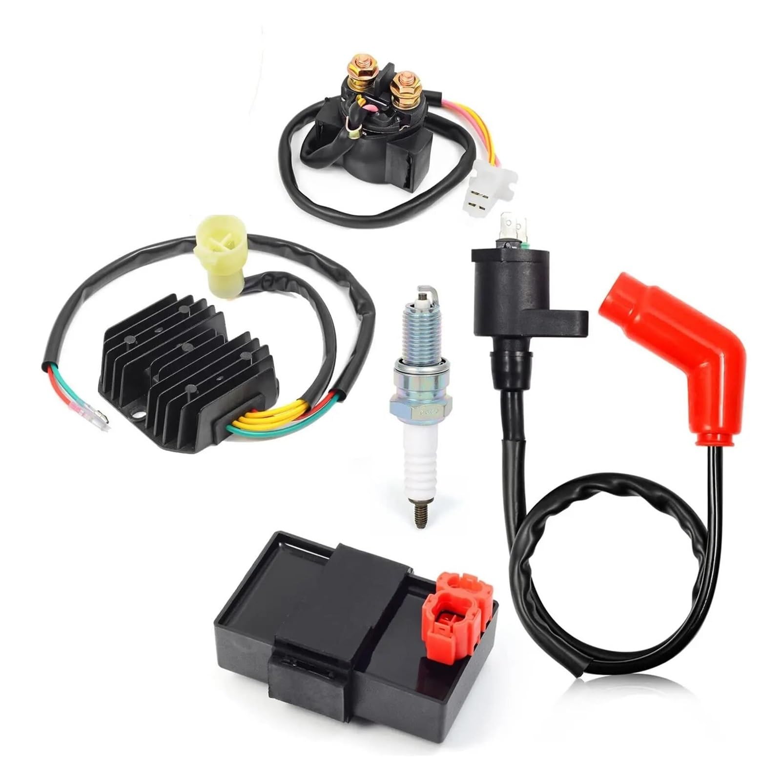 Bobina Accensione 30410-HM5-505 CDI BOX Bobina Accensione Regolatore Tensione Raddrizzatore Kit Relè Per FourTrax 300 TRX300 TRX300FW 1994-1995 1996 1997 Motore Bobina Accensione