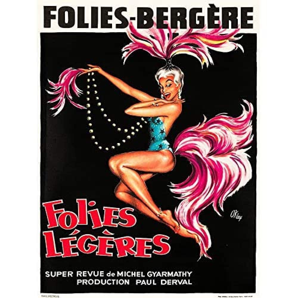 Wee Blue Coo Folies Bergere Cabaret Showgirl Unframed Art Print Poster Wall Decor 12X16 Inch