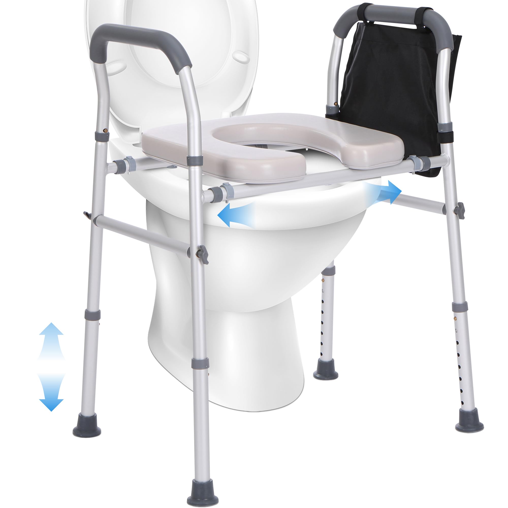 Toilet Seat Risers With Footrests, Adjustable Jamaica
