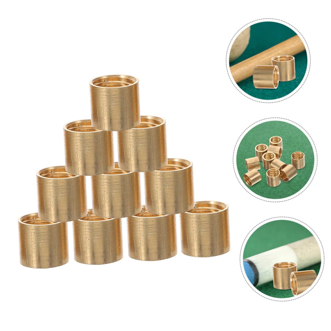 Gogogmee 10pcs Billiard Cue Ferrules Pool Stick Tube Replacement Parts Billiard Cue Accessories for Repair Customizati