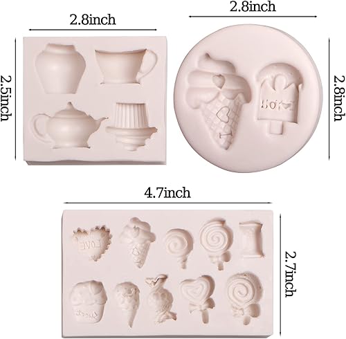 Miniatura 2 de Molde de silicona para caramelos de piruleta, molde de chocolate para pastel de helado, tetera, fondant, moldes para hornear para decoración de