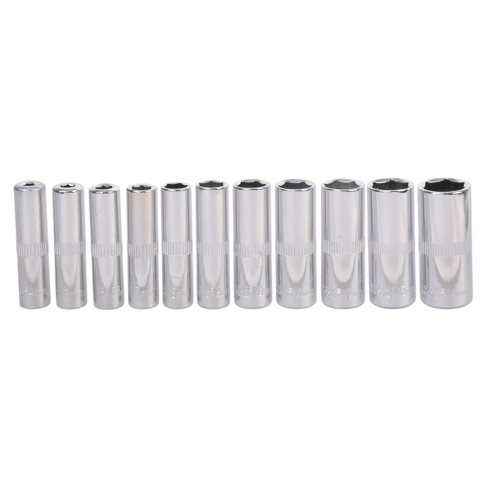 Buxuaaaa 11Pcs Hexagonal Short Socket Head Set Ratcheting Wrench Socket 4-14mm for Car Repair Hand Tool Nut Removal Accessories Professional Mechanics Tool Set