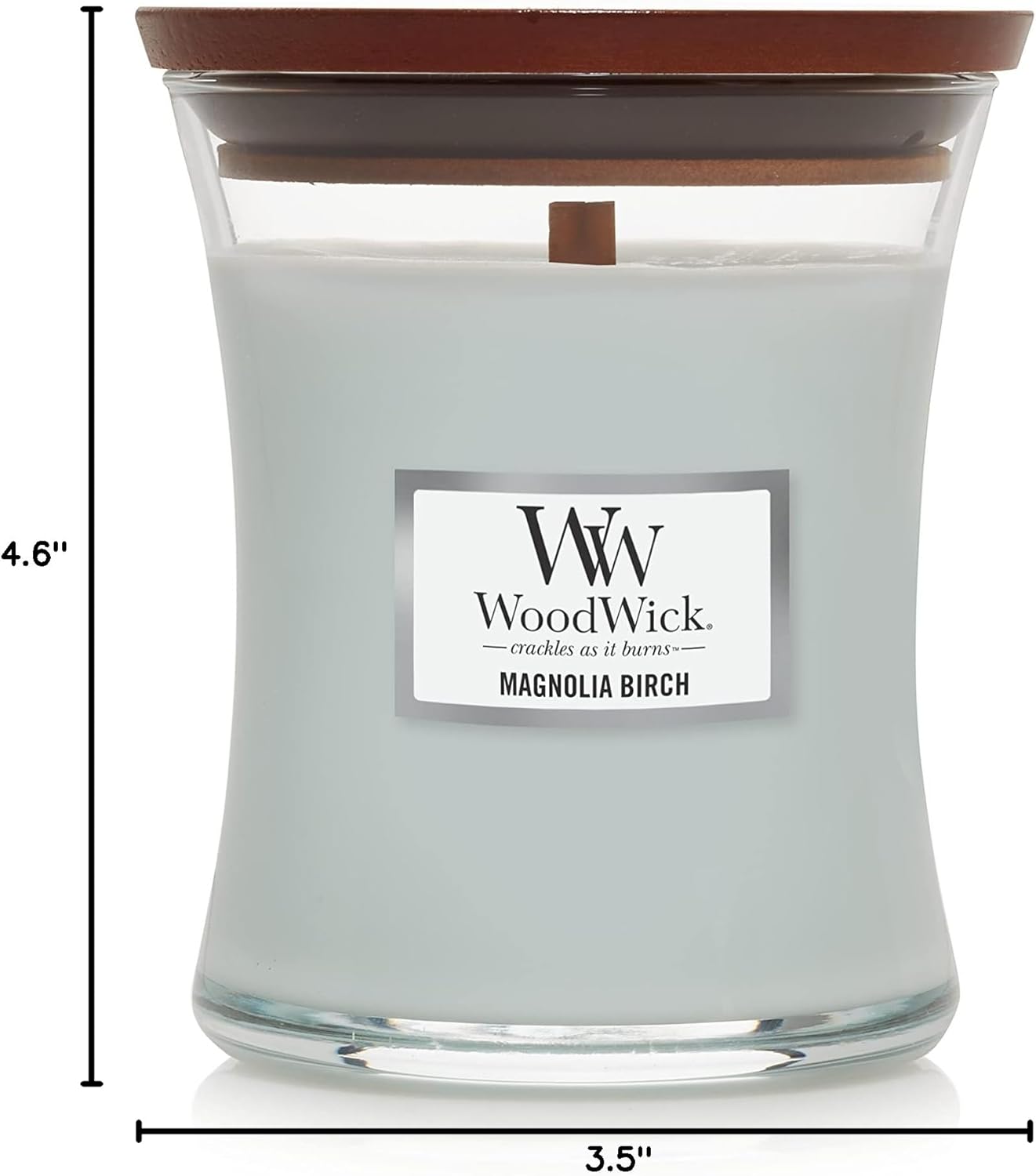 WoodWick Magnolia Birch Holiday Candle Gifts for Women and Men, 9.7 oz Medium Hourglass Candle with Crackling Wick - Image 7