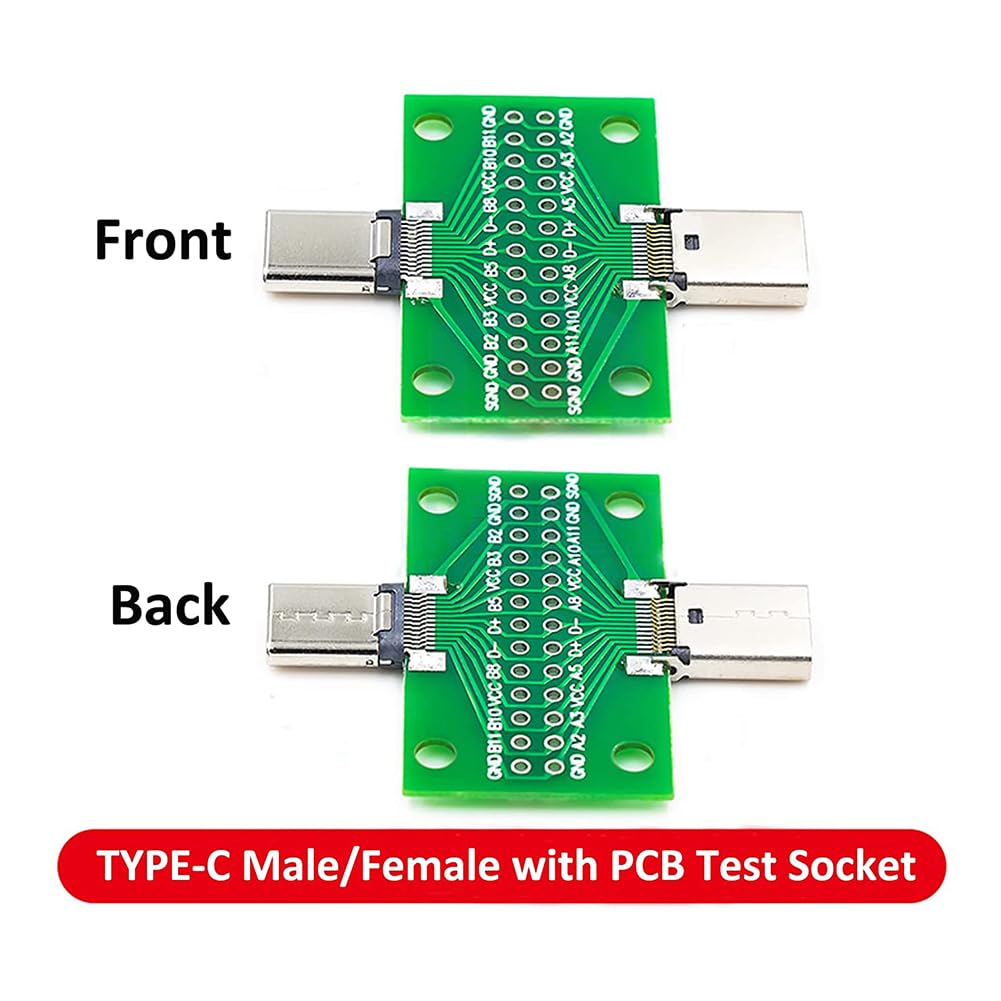 WLGQ Carte De Test USB 3.1 Type-C Avec Prise De Test PCB | En-tête De Pas De 2,54 Mm | Outil De Diagnostic De Carte Mère USB-C Pour Ingénieurs En électronique