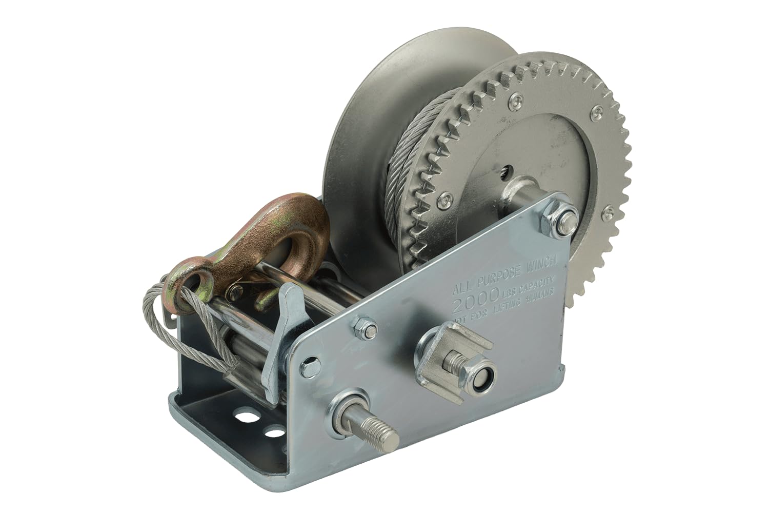 Knott Argano Manuale a Fune da 900 kg per Rimorchio, Verricello con Cavo d'Acciaio e Gancio per Carico Barche, Quad e Attrezzature, Modello 6X0017.008