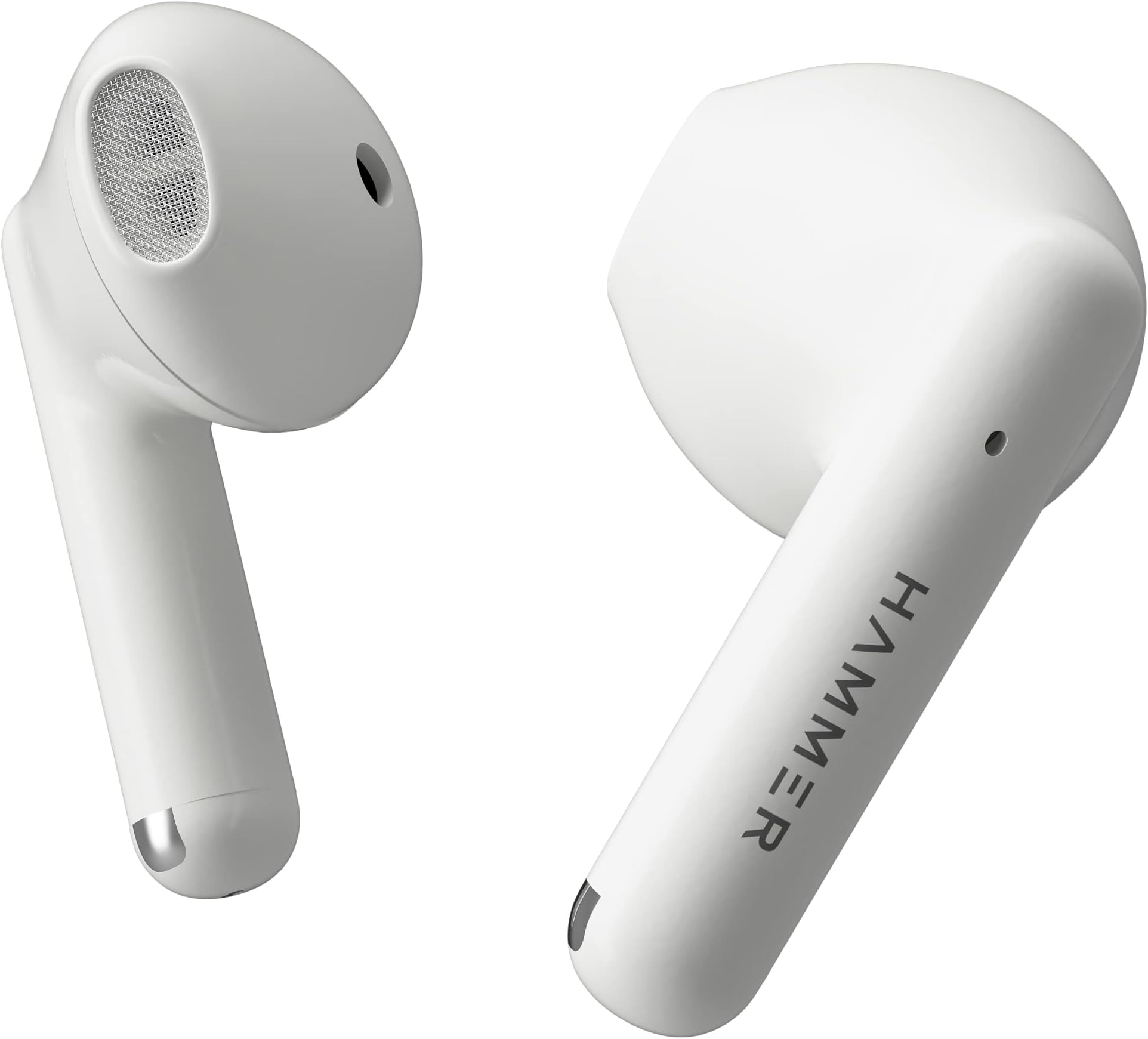 Hammer KO Pro Bluetooth Earbuds with Upto 20H Playtime, ENC, Fast Charging Type-C, IPX4 Water Resistant, Bluetooth v5.3, Touch Controls and Voice Assistant (White)