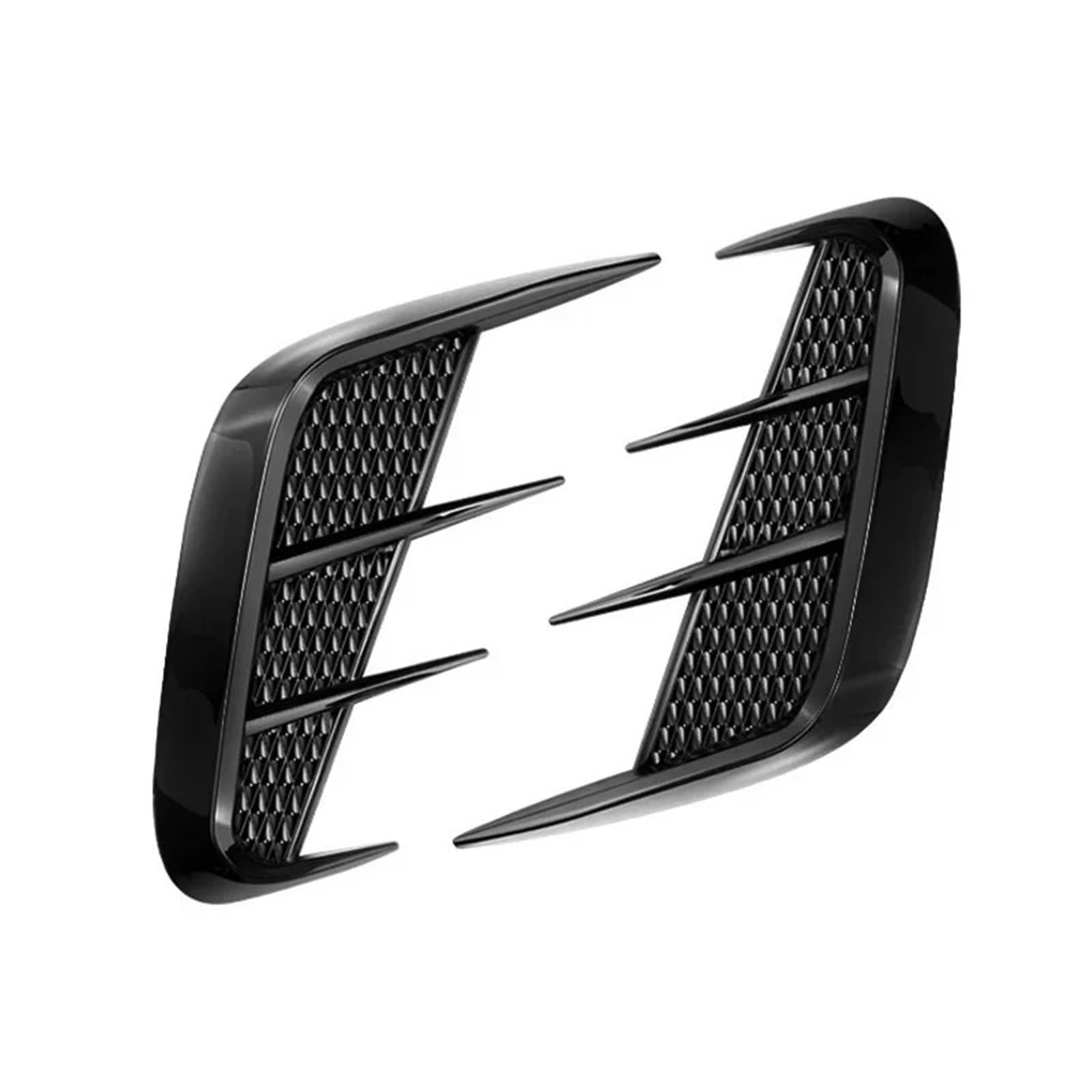 Car Side Wing Trim Multifunction Carbon Fiber Car Fender Trim Sticker Shark Gills Simulation(Black)