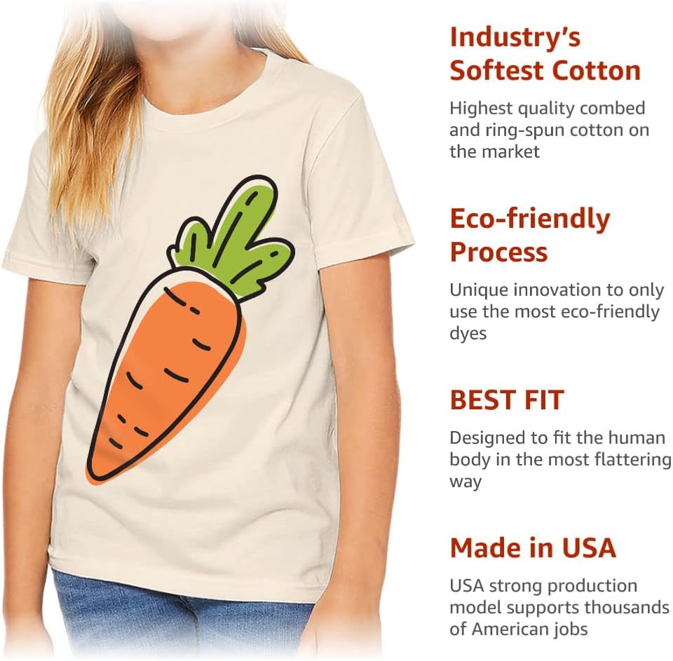 Carrot Graphic Kids' T-Shirt - Art Print T-Shirt - Art Tee Shirt for Kids