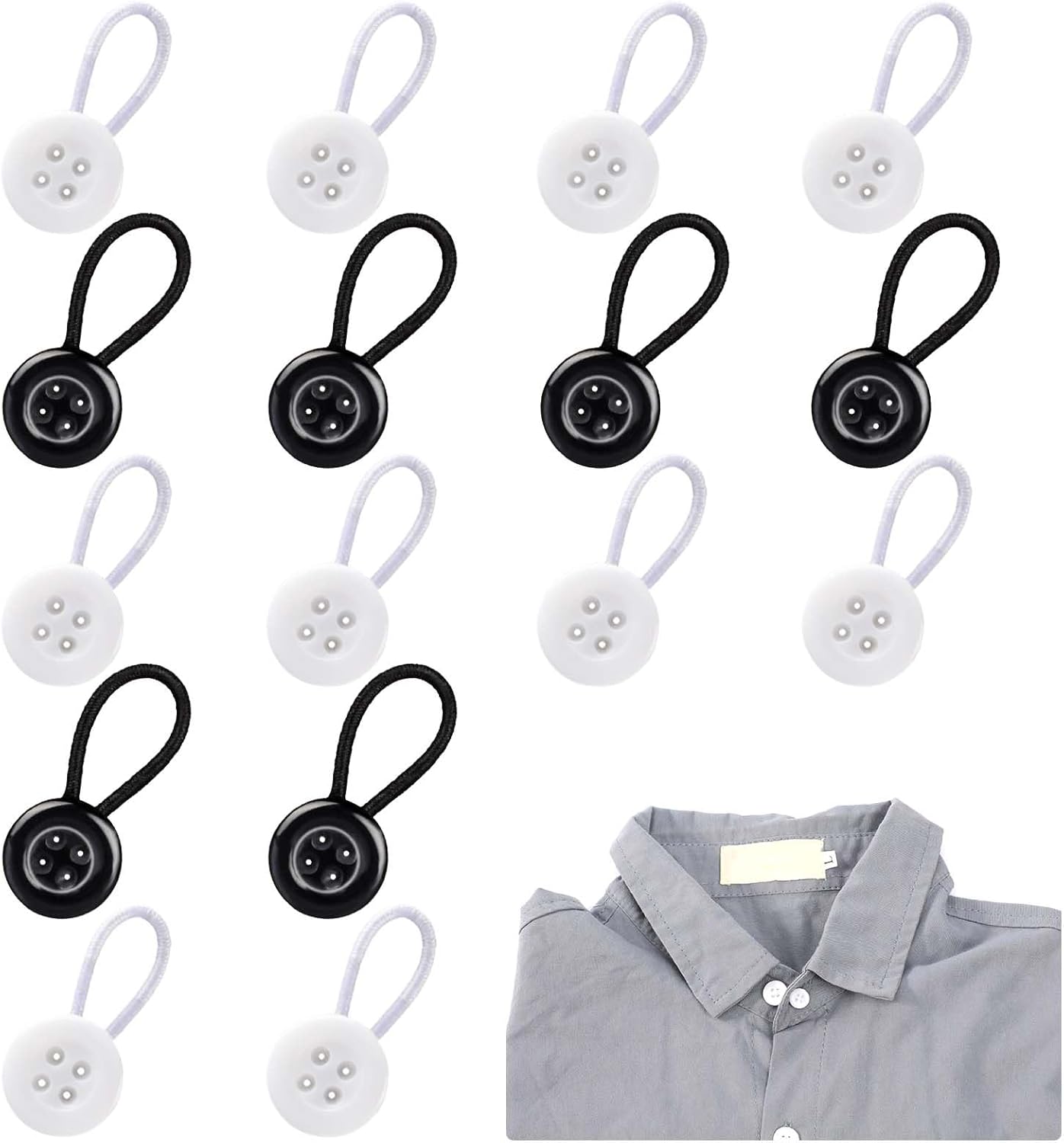 Jeffdad 16Pack Shirt Collar Extensions, Dress Shirt Button Extenders