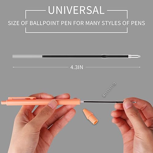 Miniatura 2 de WY WENYUAN 30 repuestos de bolígrafo de tinta, repuestos de bolígrafos reemplazables, repuestos de tinta negra de 0.039 in, 4.3 pulgadas4.3 in,