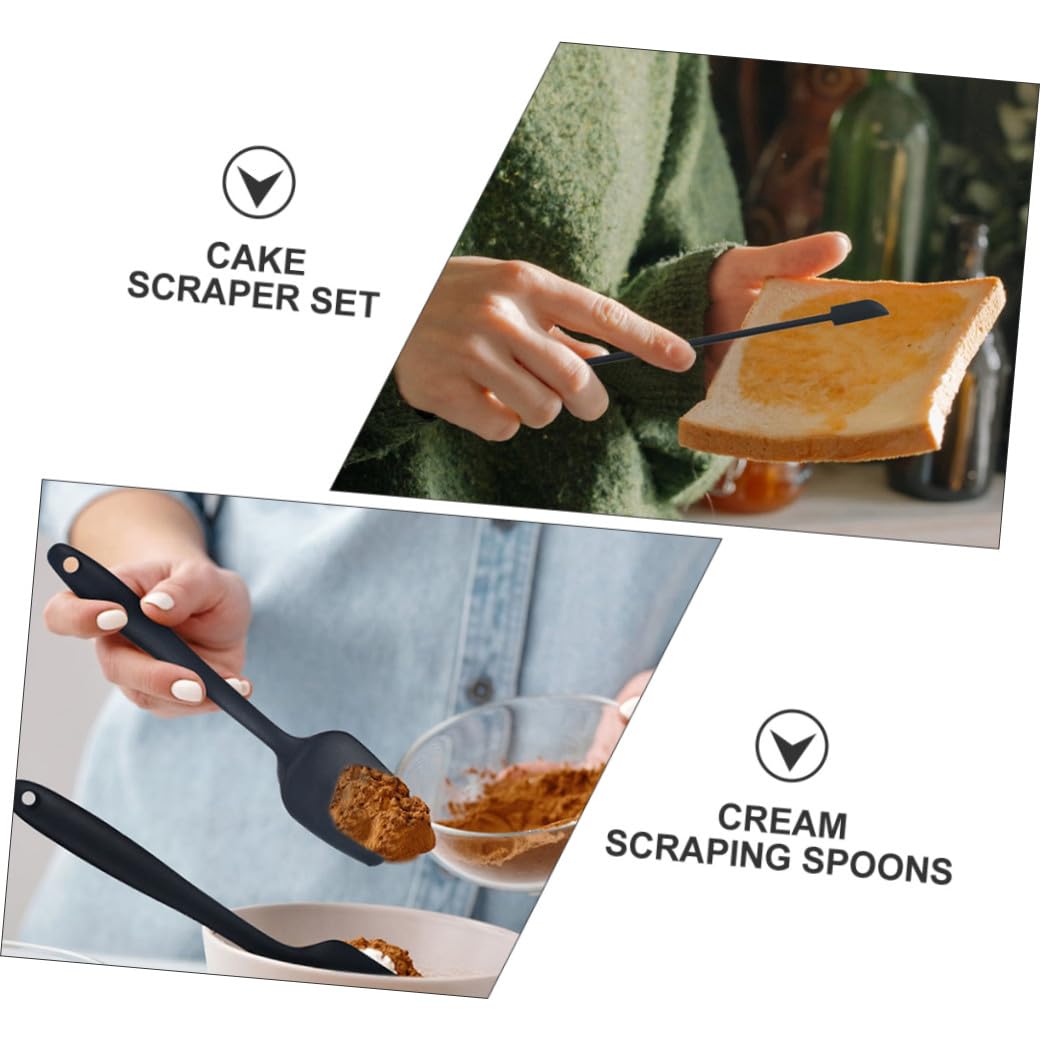 Espátulas de Silicona para Raspar Mermelada 9 Piezas Juego Resistente al Calor Negro Utensilios de Cocina para Pasteles y Crema Uso Doméstico Práctico