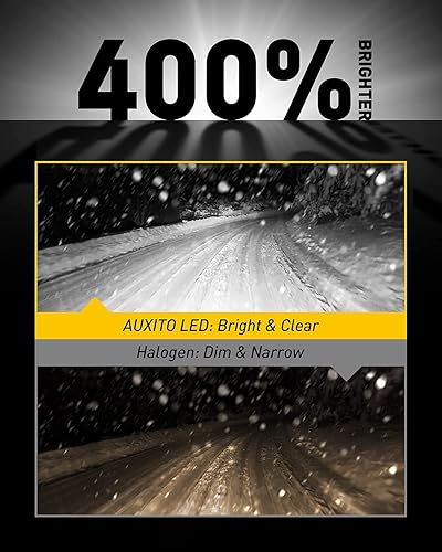 Miniatura 2 de AUXITO 5202 H16 Bombillas LED antiniebla, 6500K blanco frío, chips CSP de 400% brillo, 5201 PS19W PS24W 9009 12085 Bombilla halógena DRL de repuesto