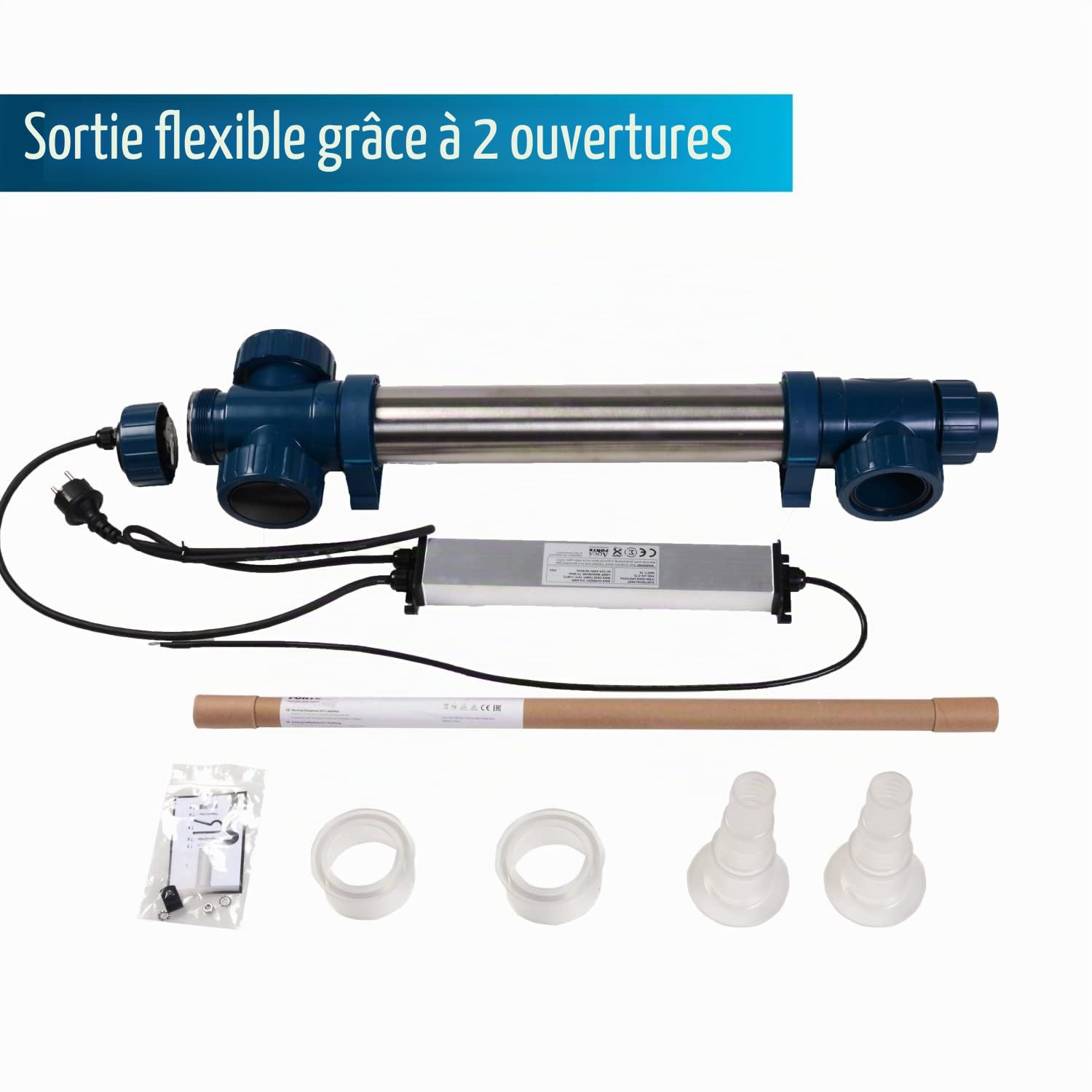 AquaForte Stérilisateur de bassin UV-C T5 75 W 76 x 20 x 13 cm argenté