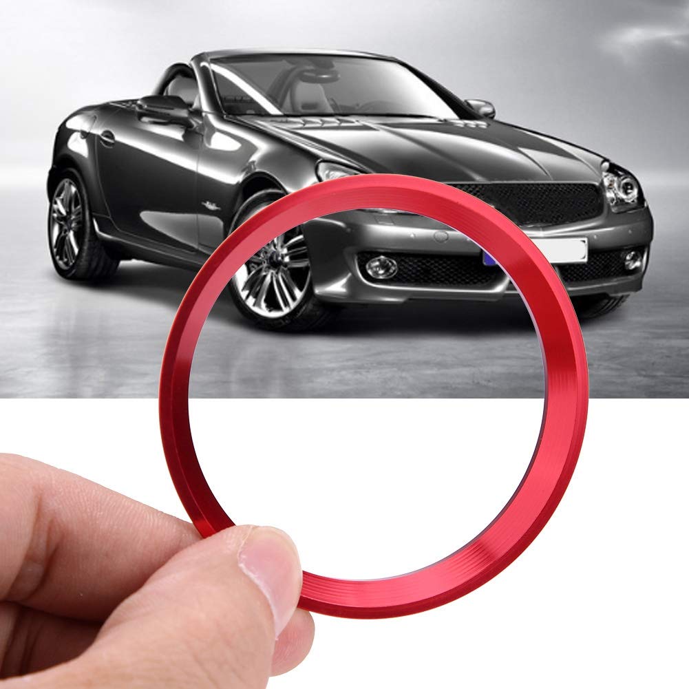 Anello decorativo con logo per volante per auto, rivestimento per anello per volante per auto per CLA GLK Classe A W204 W246 W176 W117 C117(Rosso