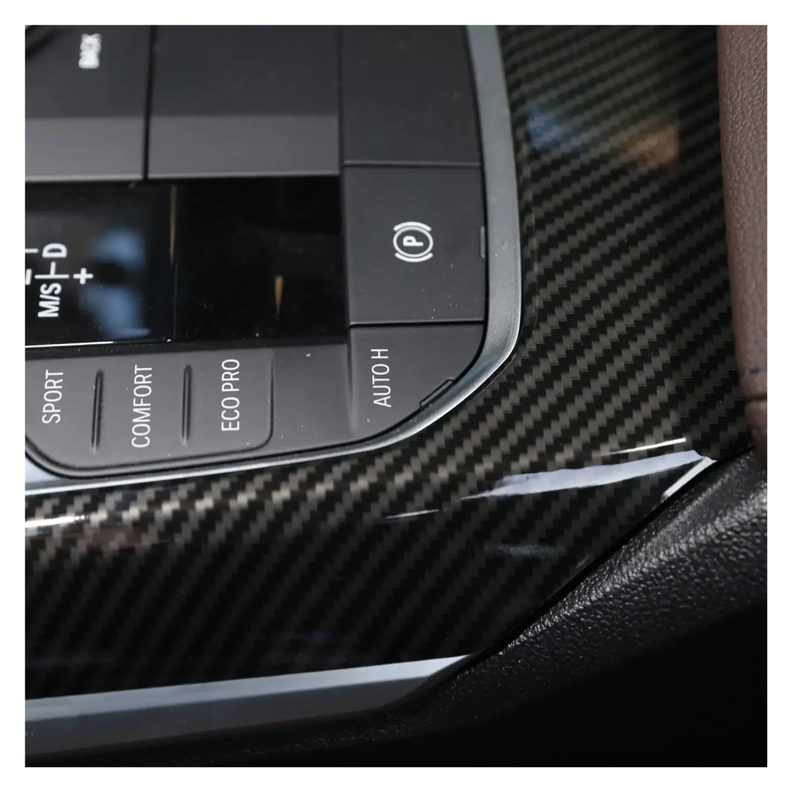 Kompatibel mit BMW 3er-Serie 4er-Serie G20 G21 G22 2020–2022, ABS-Kohlefaser, Auto-Schalttafel-Abdeckung, Innenausstattung, Zieraufkleber, Autozubehör