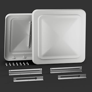 Aluminum RV Vent Cover 14"x14" - Universal Roof Vent Replacement for Trailers, Campers, Motorhomes - Durable White Skylight Lid (2-Packs)