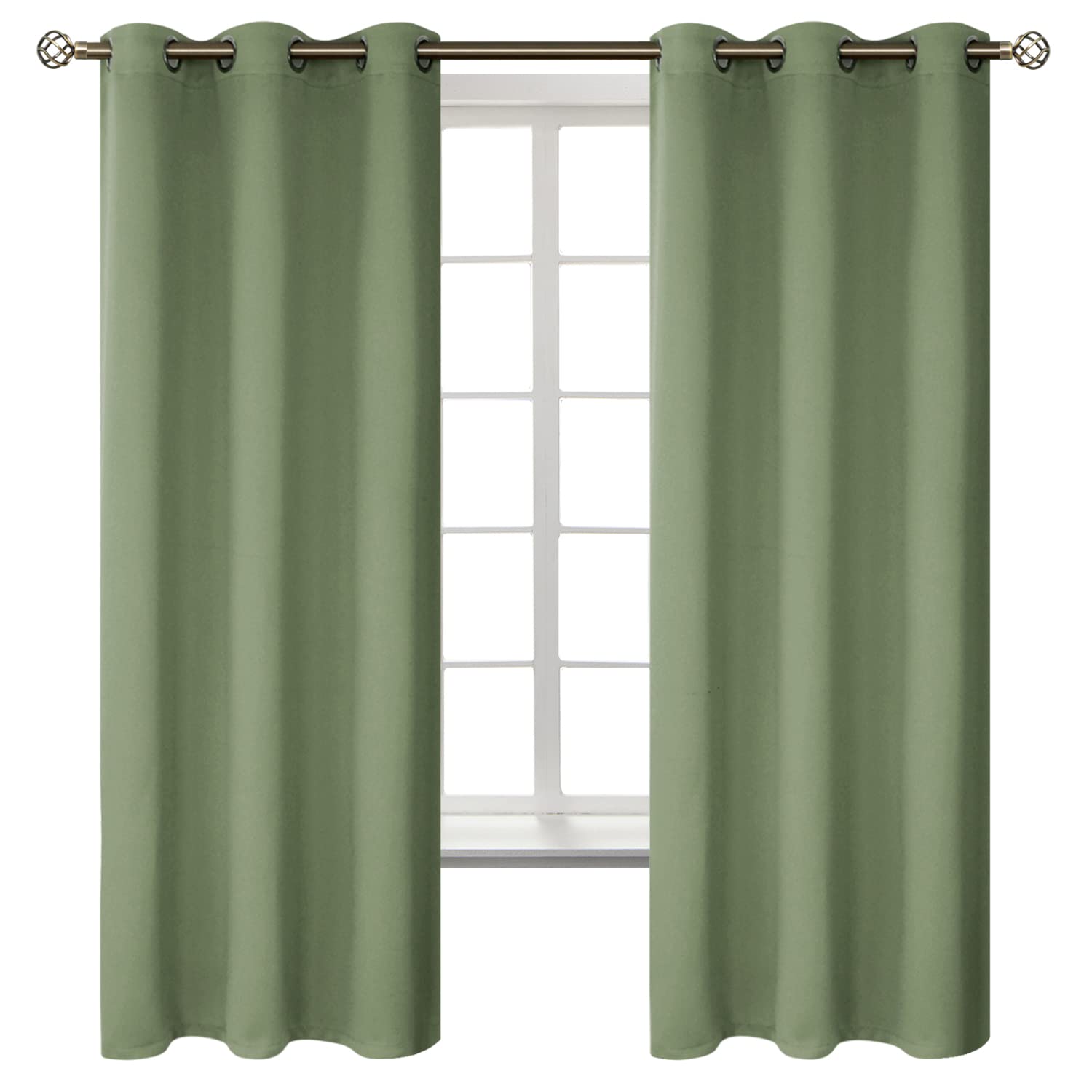 Amazon.com: BGment Room Darkening Curtains 63 Inches Long - Grommet ...