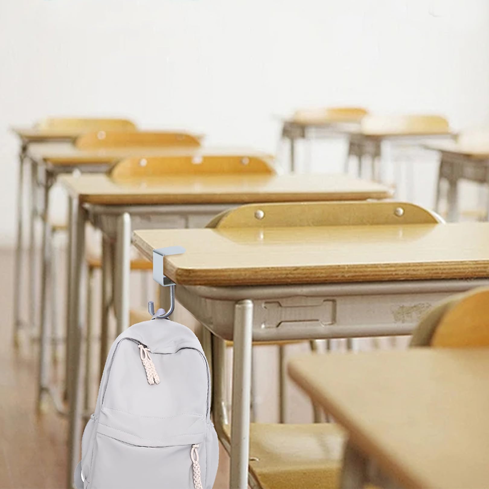 2 sztuki uchwytów na torebki, żelazny regulowany stół, hak na torbę, stół biurowy i sypialniany