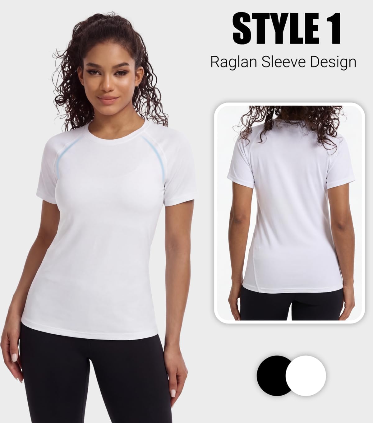 5 Pack 2 Styles Women's Compression Shirt Short Sleeve Workout Tops Quick Dry Athletic Baselayer for Yoga Running Gym Fitness