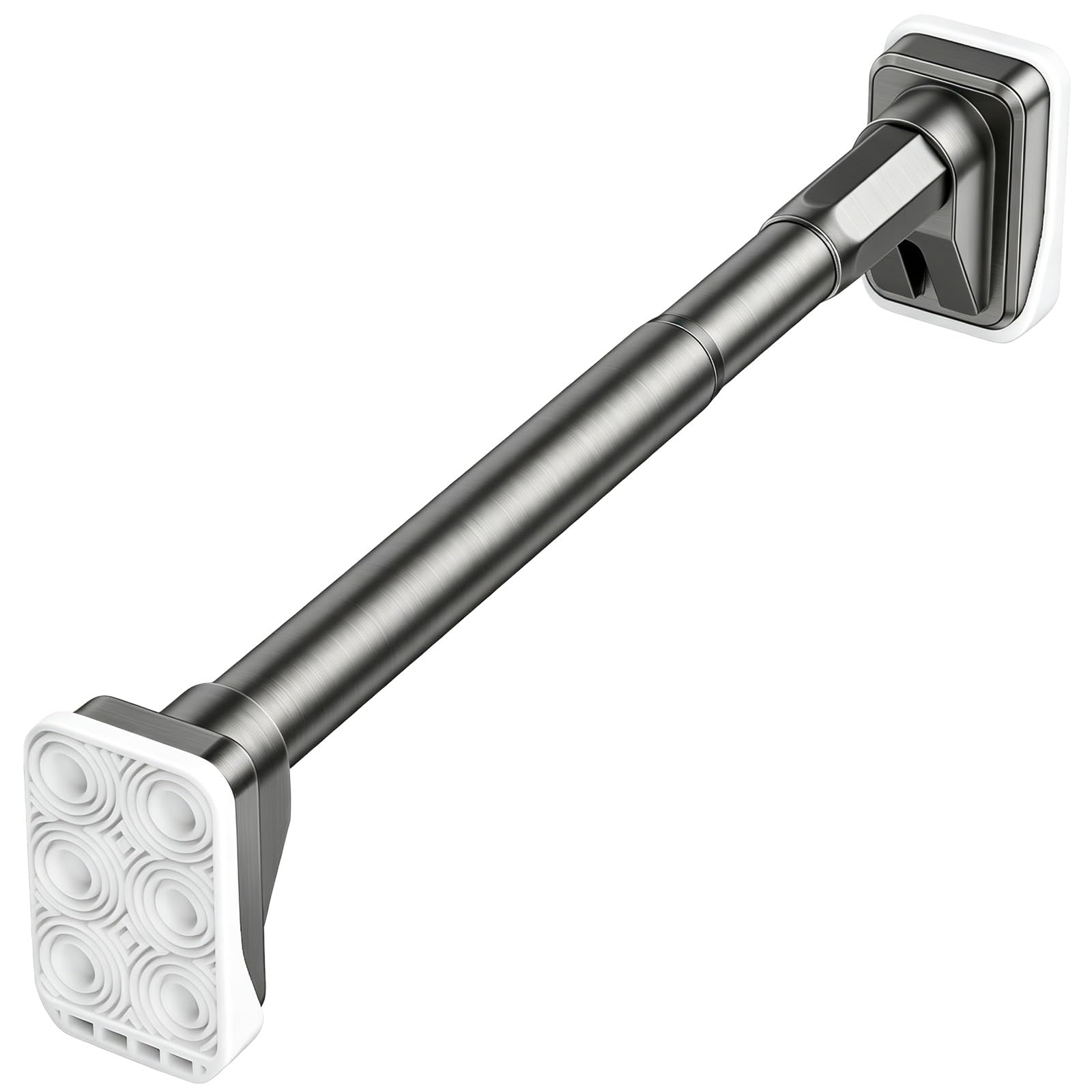 Vorhangstange Klemmstange 50 bis 490 cm Duschvorhangstange Ohne Bohren für Bad, Kleiderschrank und Fenster(Gray,75-120cm/30-47in)