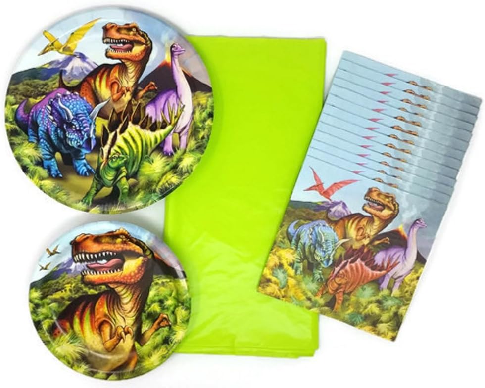 Dinosaur Birthday Plates and Napkins Bundle of 4, Service