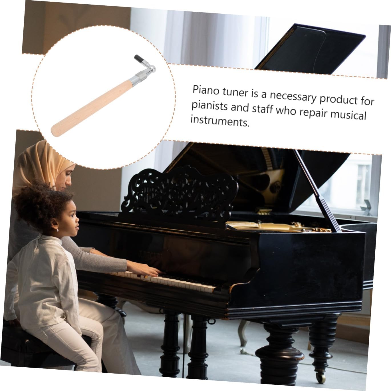 VICASKY Piano Tuning Wrench Ratchet Handheld Piano Tuning Tool for Professionals