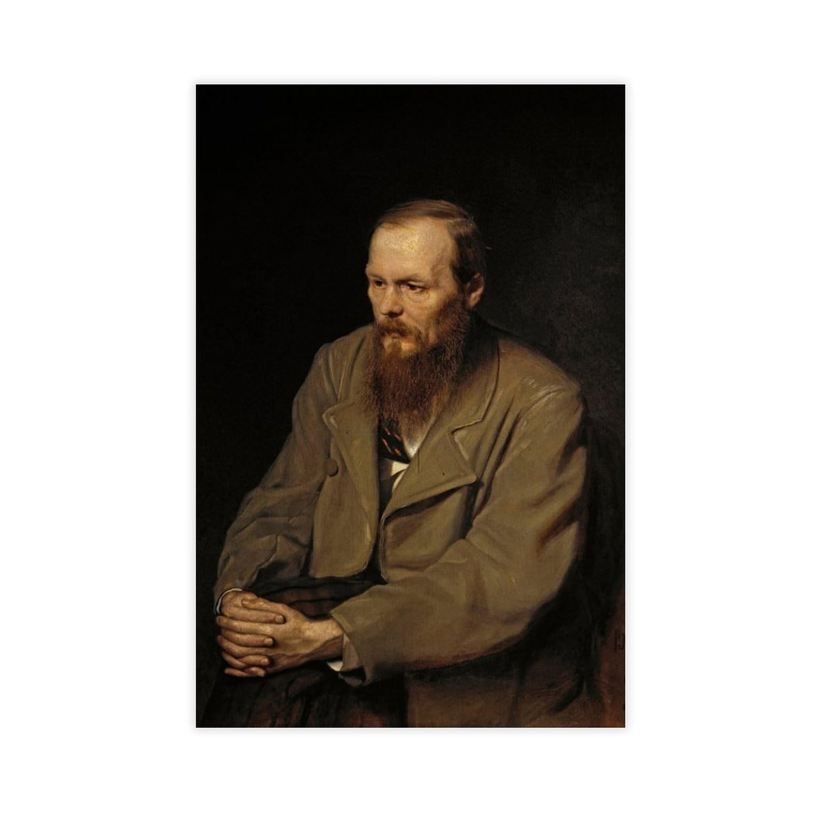 Fyodor Dostoevsky Portrait Poster Bedroom Canvas Decor Print Wall Art Office Room Aesthetic Decor Gift 12x18inch(30x45cm)