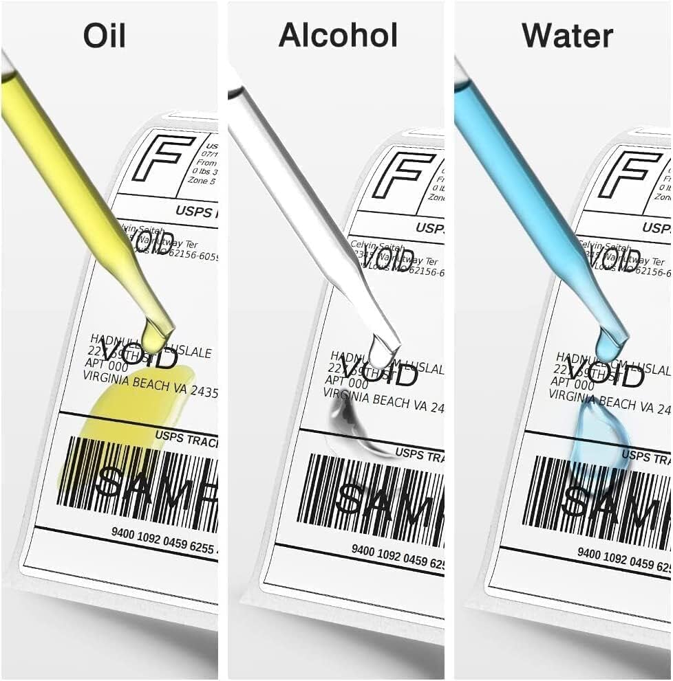 4x6 Thermal Label Printer Label 1 Roll (500 Labels) Thermal Direct Shipping Package Labels Compatible All 4×6 Label Printers Waterproof Oil Proof 100mm x150mm (1)