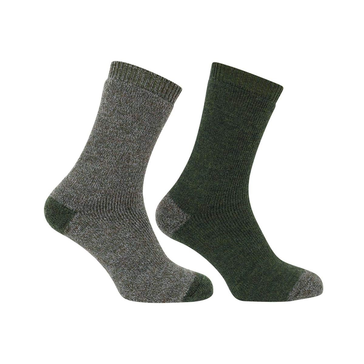 Hoggs of Fife 1904 Country Short Socks (Twin Pack) - Tweed/Loden Medium Medium