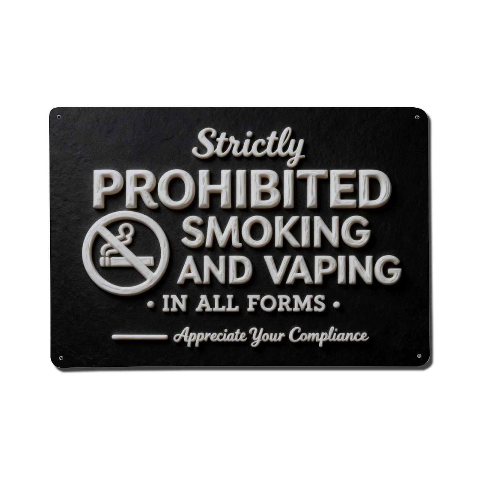Absolutely No Smoking Or Vaping Vintage Metal Tin Sign Retro Wall Decor, Bar Garage Cafe Kitchen Home Wall Art Poster Decoration 8x12inches