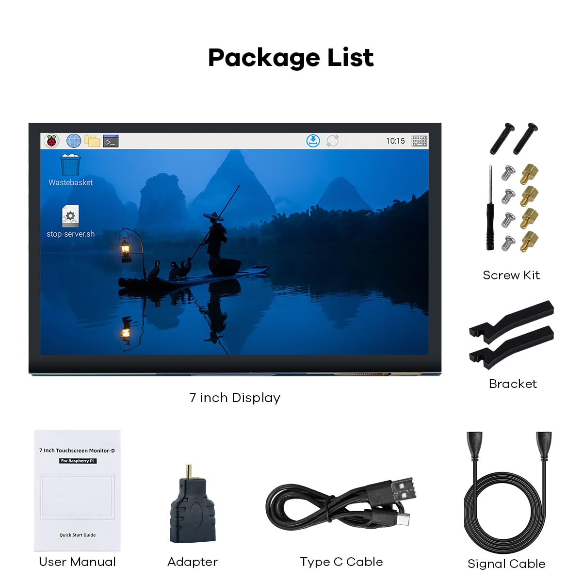 Hosyond 7 Zoll Touchscreen IPS LCD Display Panel 1024×600