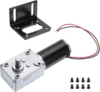 MECCANIXITY DC 12V High Torque Turbine Worm Geared Motor with 8mm Shaft 3RPM Geared Motor with Wire for Electric Fireplace