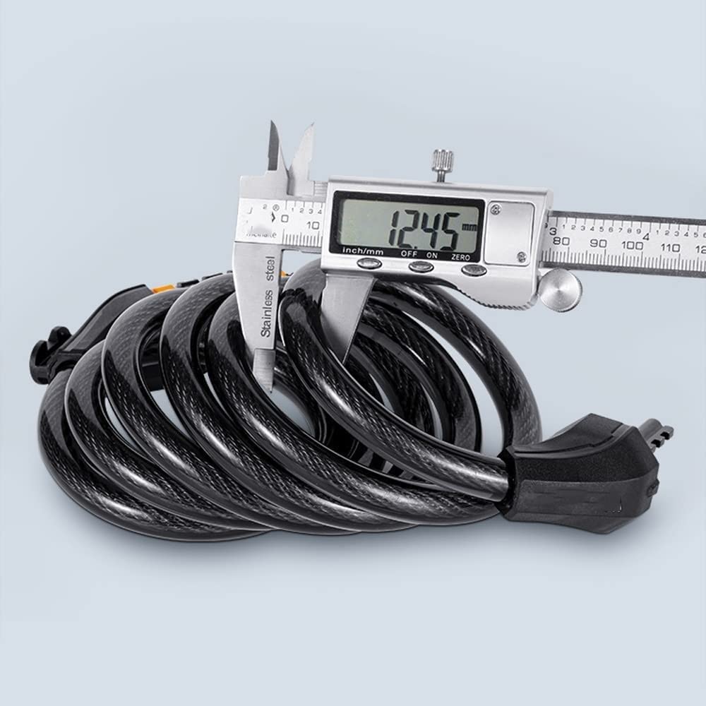Lucchetto per Bici con Password Digitale, Combinazione a 4/5 cifre, antifurto Portatile, autoavvolgente, per Moto da Montagna, antifurto per Esterni
