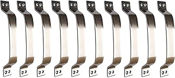 Narang Vertically Shaded Stainless Steel Doors and Window Handle (Stainless Steel, 6 Inch) - Pack of 10