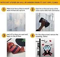 Vista 7 de 6 hojas de calcomanías de Halloween para ventana, calcomanías de Halloween para ventana, decoración de ventana de Halloween para niños, calcomanías