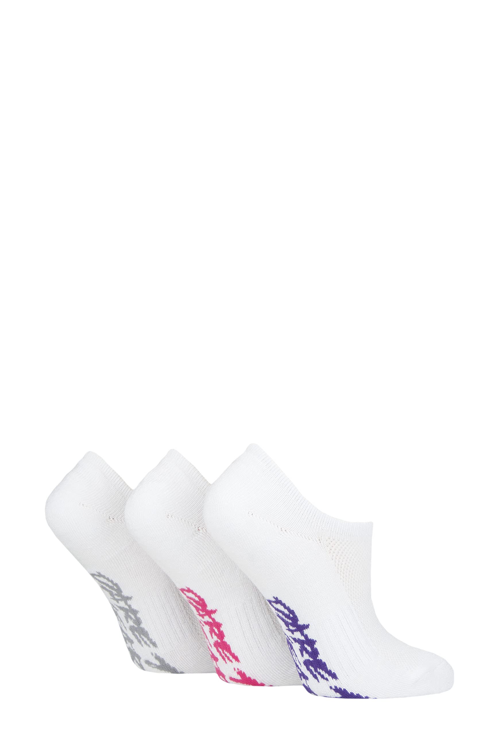 SockShop Dare to Wear Ladies Plain Bamboo No Show Socks Pack of 3 White 4-8