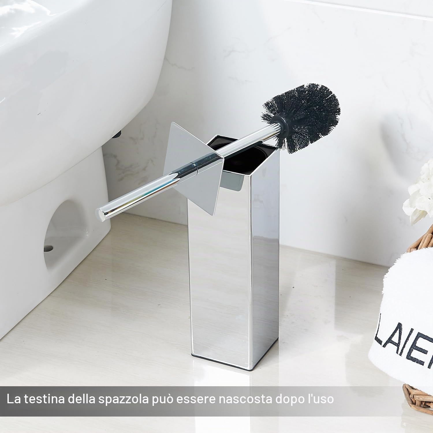 BGL Supporto materiale dello scopino della toilette del supporto dell'acciaio inossidabile per il bagno e l'hotel (cromo)