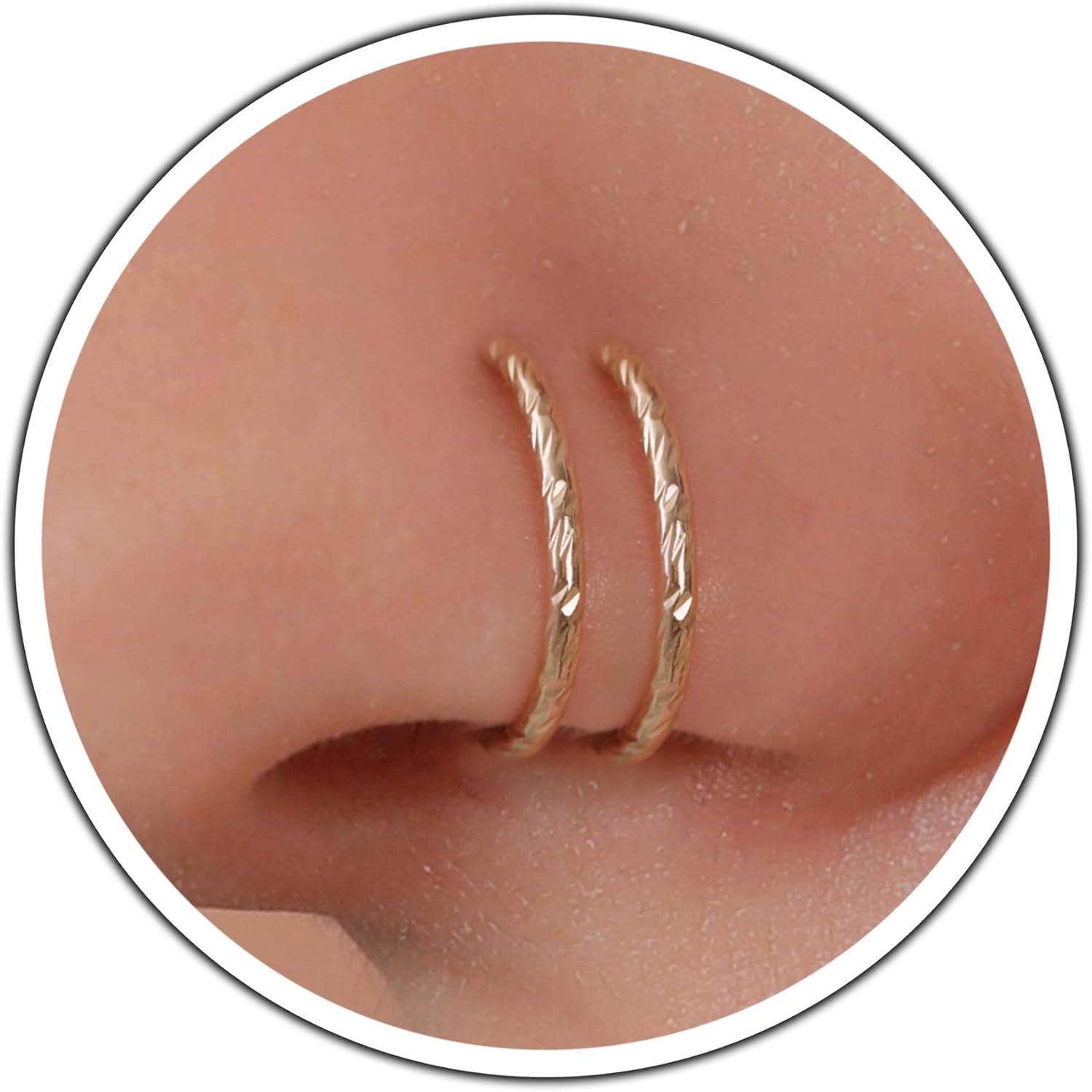 Tiny Nose Hoop Piercing - Small Nose Hoop for Women - Handmade Artifical Jewelry