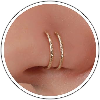 Tiny Nose Hoop Piercing - Small Nose Hoop for Women - Handmade Artifical Jewelry