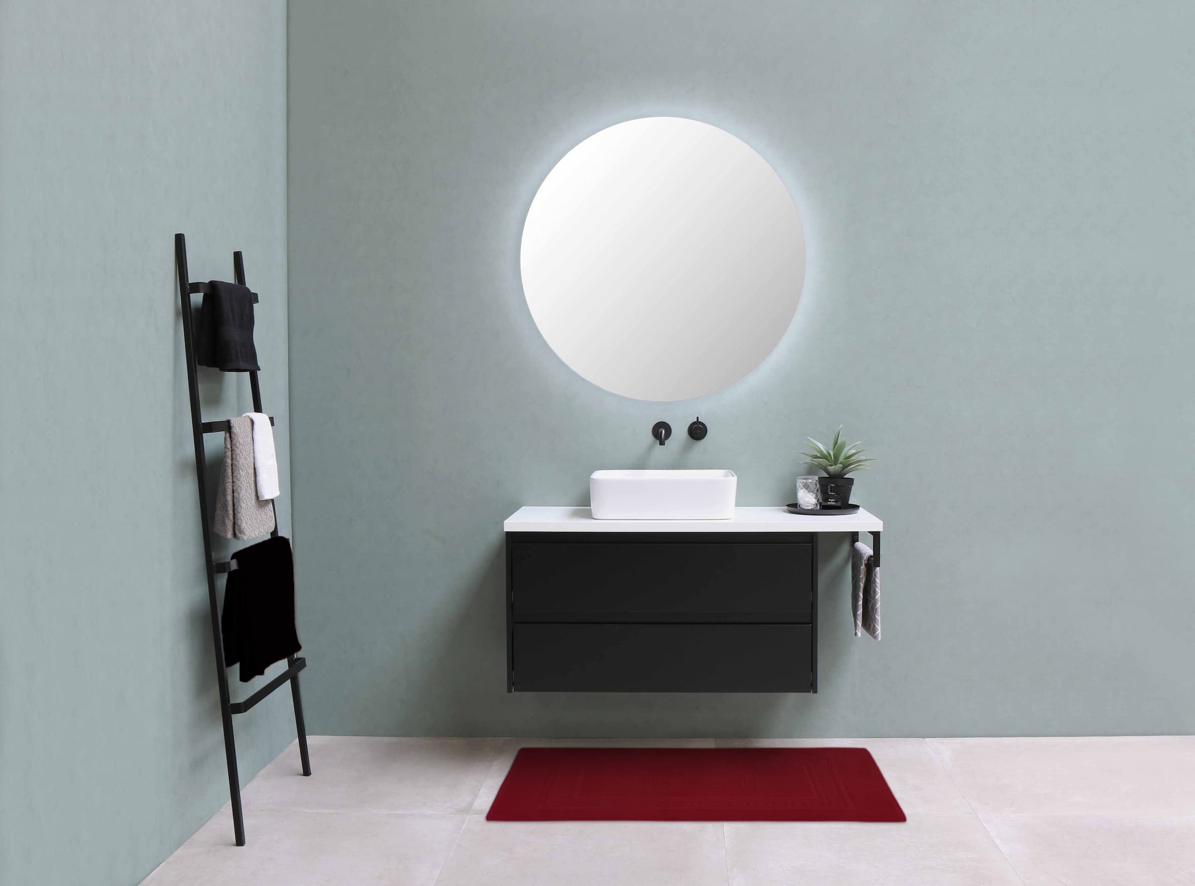 Tappeto Bagno In Cotone Assorbente Made In Italy - Lavabile In Lavatrice, Senza Antiscivolo